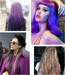 Temporary Fun Colored Hair Powder Works on All Hair Colors - Shampoos Out Easily