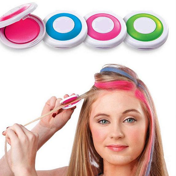 Temporary Fun Colored Hair Powder Works on All Hair Colors - Shampoos Out Easily